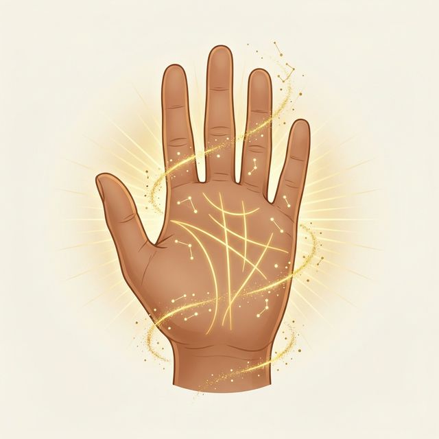 Mystical palm reading illustration